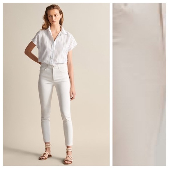 NWT. Massimo Dutti Ecru Satin Trousers. Size 6, 8. - Picture 4 of 10